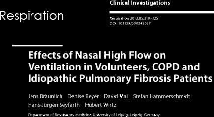 2012 THERAPY WITH NASAL INSUFFLATION INCREASES RESPIRATORY EFFICIENCY IN COPD PATIENTS Publikation 2012 August in PubMed I Adv Exp Med Biol. 2013;755:27-34.
