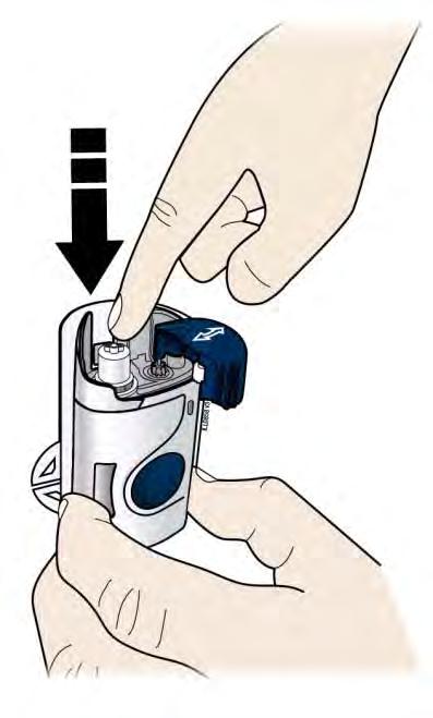 Load the cleaned cartridge into the automated mini-doser and firmly press on the top until it is