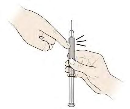 If you notice an air bubble / gap: Hold the prefilled syringe with the needle facing up.