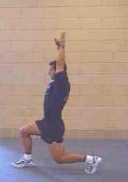 straight; extend arms overhead Action