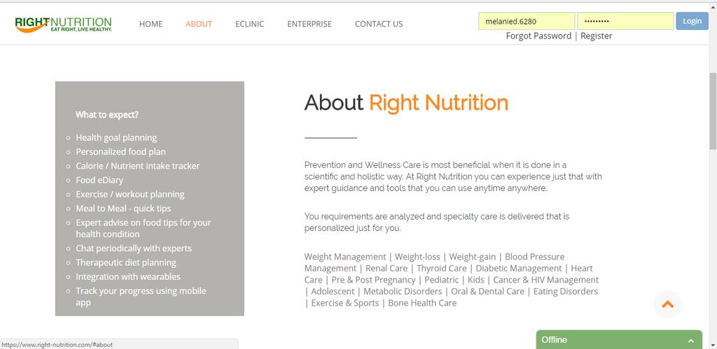 Right Nutrition Application: This application was used to calculate the 24-hour recall and the results were then compared to the manually calculated results.