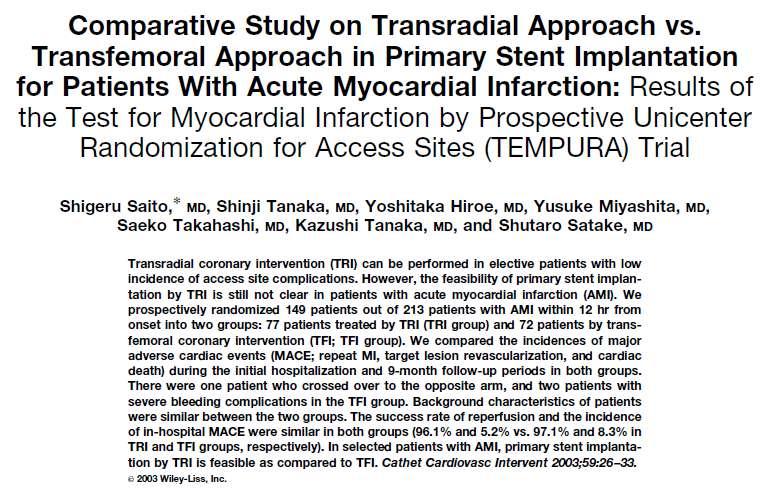 First prospective multi-center randomized AMI-TRI trial
