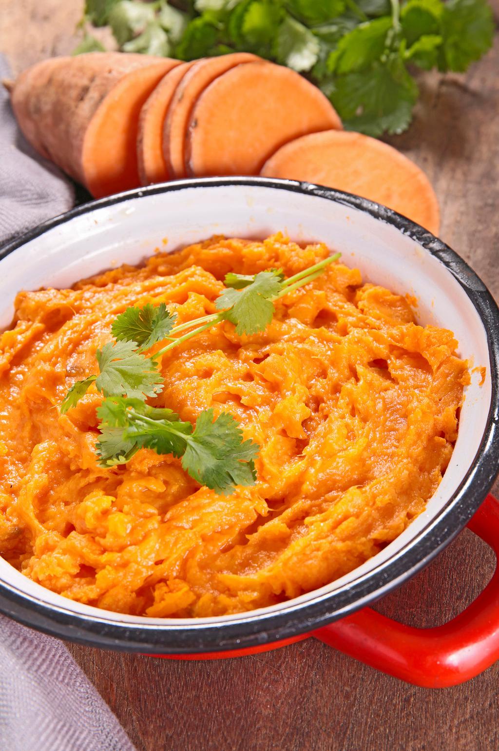 Recipe of the Month: Parsnip Sweet Potato Mash Ingredients: 2 sweet potatoes, peeled ¼ tsp kosher salt 1 ½ cups parsnips, peeled and diced ¼ tsp pepper 1 tbsp parsley (chopped) Pinch of nutmeg ¼ cup