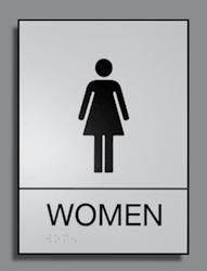 Type C-3 Sign Description: Womens Room Identification sign (not handicap accessible).