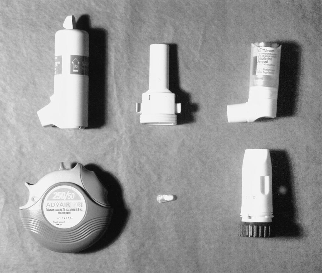 Fig. 4. A variety of different devices for delivery of inhaled medications are available.
