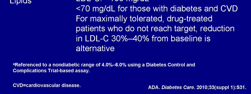 8 (1.35 Hazard Ratio) 4.5 vs. 5.2 2.1 vs.1.7 Microvascular - nephropathy 21% retinopathy 5% NS Take home risk MIs, but risk death in intensive arm Glucose