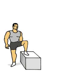 Push off the box using the right leg only and explode vertically as high as possible. Drive the arms forward and up for maximum height. 3. Land with opposite foot onto box.