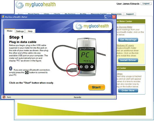 MYGLUCOHEALTH PORTAL OVERVIEW The MyGlucoHealth Portal is an extensive communication and data management web site that provides an easy-to-use interface for automatically collecting test results from