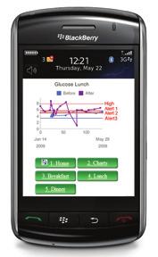 MYGLUCOHEALTH MOBILE APP The MyGlucoHealth Mobile App allows users to upload results seamlessly to the web, as well as review and evaluate results on their mobile phone.
