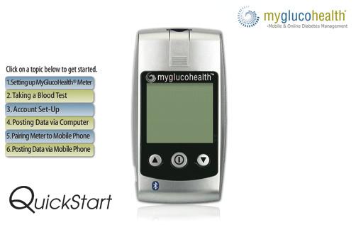 QUICKSTART RESOURCES The QuickStart Online Resources section of the Myglucohealth. ca web site provides detailed instructions on all aspects of MyGlucoHealth Wireless meter use and application.