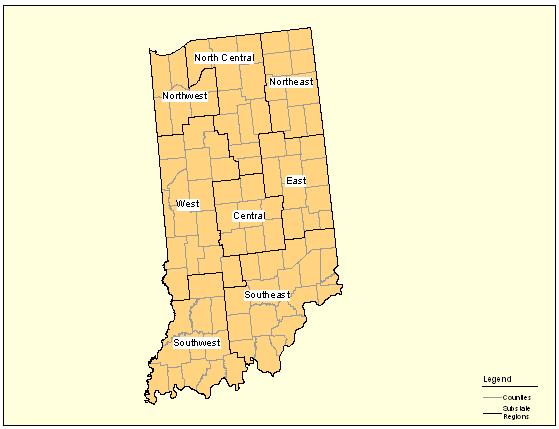 Figure 2-A: Indiana Substate Regions St.