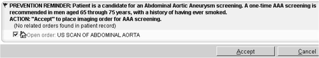 Abdominal Aorta Screening Abdominal Aortic Aneurysm (AAA) is considered CAD risk equivalent by NHLBI / ATP and KP guidelines statins and LDL