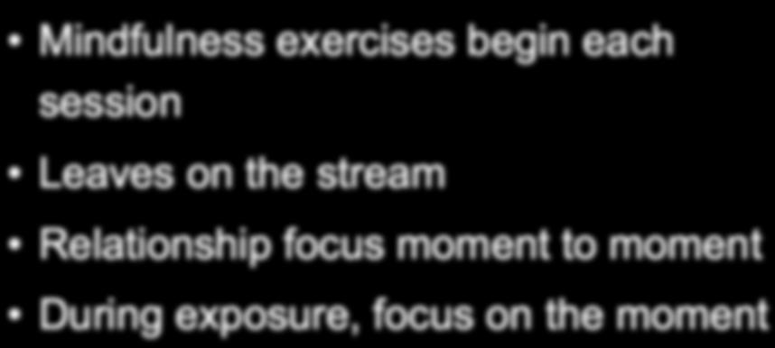 Relationship focus moment to moment During exposure, focus on the moment