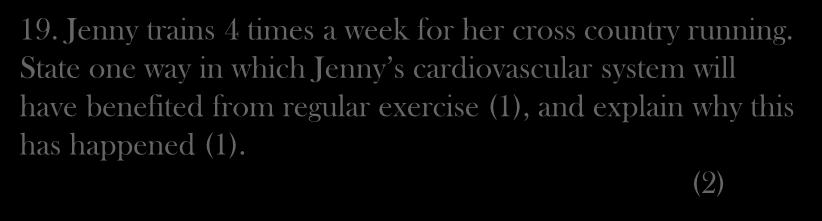 19. Jenny trains 4 times a week for her cross country running.