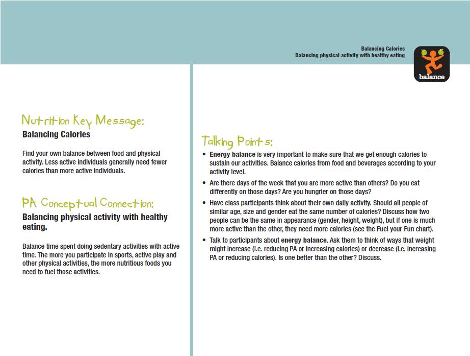 STEP 3: Review the talking points that appear on the back of each activity card.