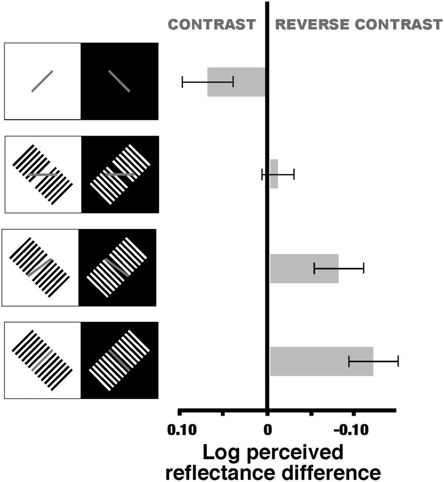 10 Perception 0(0) Figure 7. Lightness versus target orientation. The reverse contrast effect decreases as the orientation of the target bar changes.