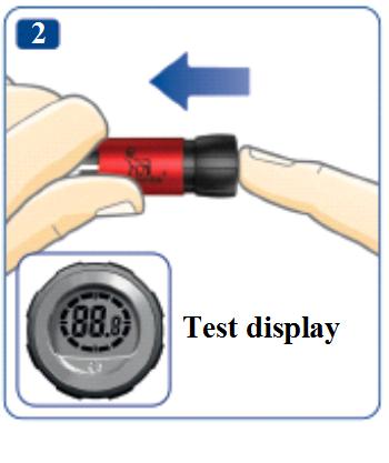 Next, the display shows the details of your last dose. After 10 seconds, it turns off. Do not turn the dose button when you check your last dose.