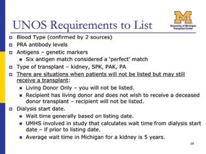 Slide 21: Where Are You Listed? You will be listed on a national list that is administered by UNOS (United Network for Organ Sharing).
