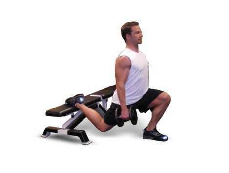 A2 Dumbbell Split Squat - Stand with dumbbells grasped to each side.