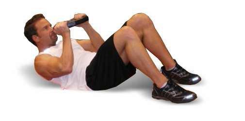 E3 Weighted Crunch - Lie on your back with a weighted plate on your chest.