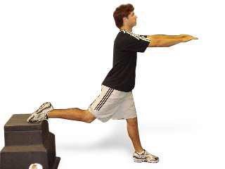 Exercise Descriptions A1 Bench Split Squat - Stand with arms in front of you and one foot on a bench or step.