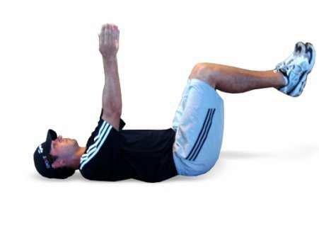 C1 Alt Arm and Leg - Lie on your back with knees bent and arms tog e abdominal