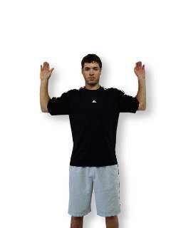 D1 Lateral Stretch - Stand with your feet shoulder width apart and your back straight.