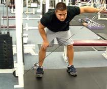 Your legs should be slightly bent with your right hand on your lower right thigh, left arm hanging from your shoulder.