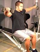 Then slowly lower the dumbbells to the starting position.