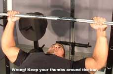 Without bouncing the weight off your chest, drive the barbell up over the middle of your
