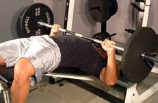 Learn More About This Exercise: CLICK HERE Decline Barbell Bench Press Main Muscle Worked: Chest Other Muscles Worked: Triceps,Shoulders Equipment: Barbell Tips: Lie on a decline bench, hold