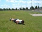T-Pushup (alternating sides) Keep the abs braced and body in a straight line from toes to