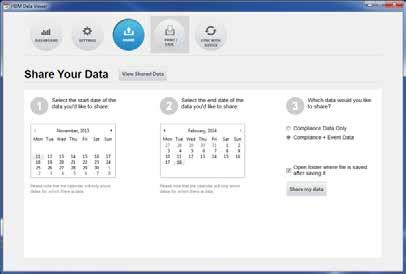 SHARE The share selection allows you to share your data with an individual (physician or