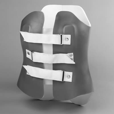 Back Brace, TLSO, Thoraco Lumbo Sacral Orthosis, Soft, Custom Supports the thoracolumbar spinal region in all three planes Used for elderly patients and patients who cannot tolerate a rigid TLSO