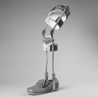KAFO (Knee-ankle-foot-orthosis), Metal, Custom Provides variable control of the knee and ankle Ankle motion may be fixed or adjustable A manual lock may be added to the knee joint Instability of knee