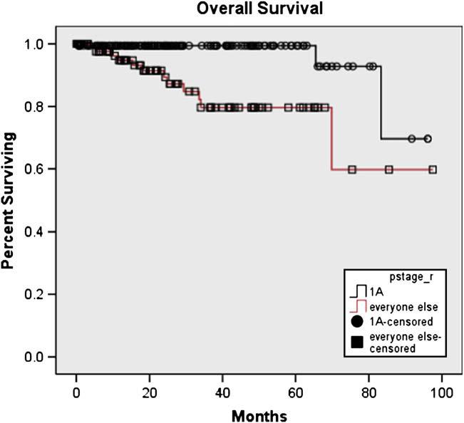 Stiles et al Point/Counterpoint FIGURE 1. Overall survival based on final pathologic stage. revisions to the International System for Staging Lung Cancer.