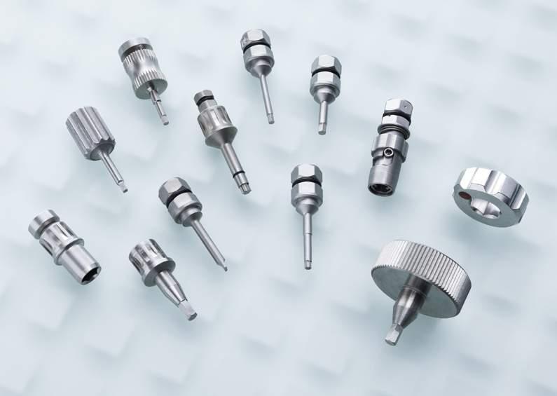 Other dental products Tools and screwdrivers in different variations and sizes A large variety of turned and milled parts can be made according to customer technical specifications and demands.