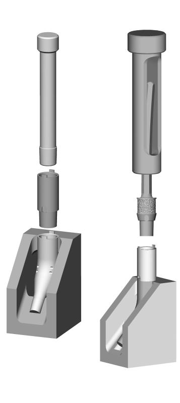 Zimmer MOST Options System Surgical Technique 43 Bowed Stem Implant Assembly Assemble the selected segment to the Basic Proximal Femur using the Impacting Stand (or the Proximal Femur with Tissue