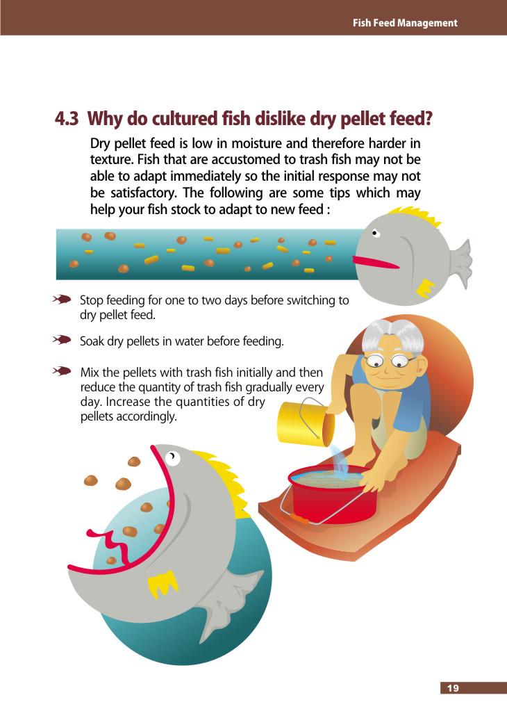 4.3 Why do cultured fish dislike dry pellet feed? Dry pellet feed is low in moisture and therefore harder in texture.
