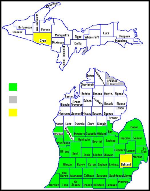 Michigan SCN Distribution 2010-2011 SCN Infested No SCN