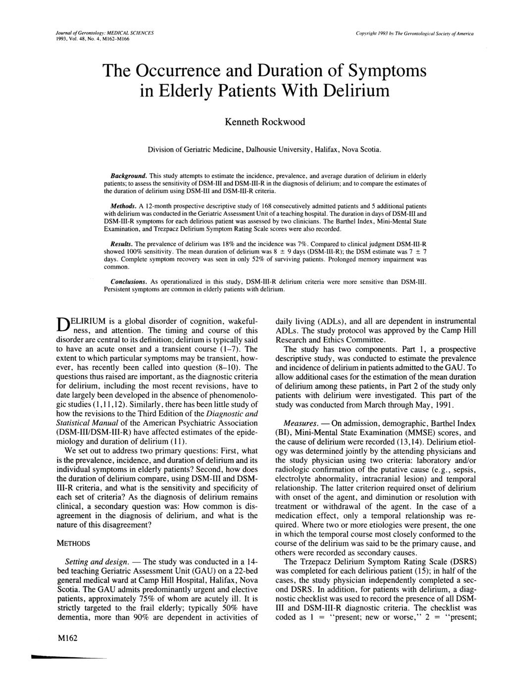 Journal of Gerontology: MEDICAL SCIENCES 1993, Vol. 48, No.