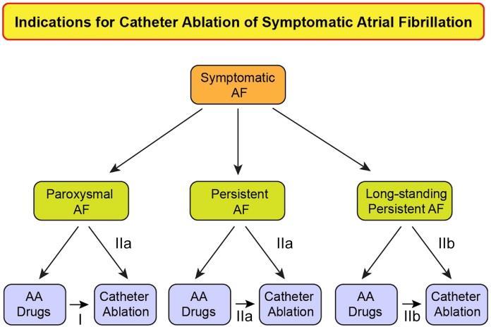 Figure 7. Indications for catheter ablation of symptomatic atrial fibrillation.