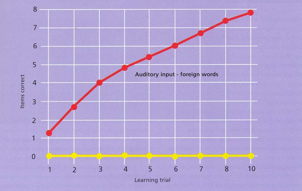 Patient PV: Long-term learning of novel words word word