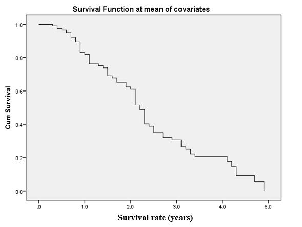 RESULTS The graph show survival time of the population