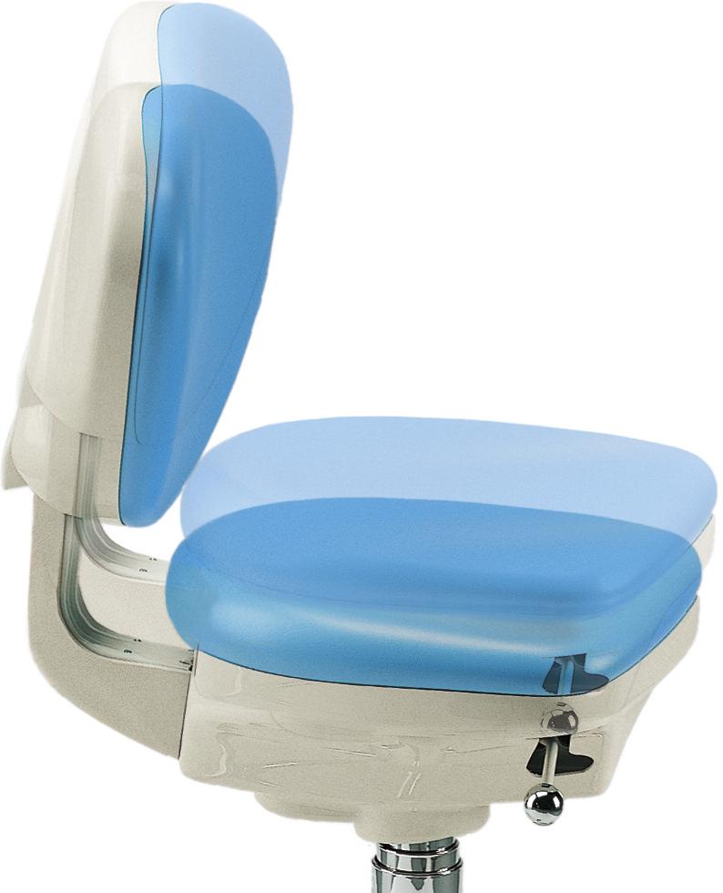 A COMFORTABLE STOOL SYNCRO T5 Medical anatomical stool Thanks to the anatomical seat and the synchronized movement of the backrest, dentists can operate in the most comfortable and correct position.