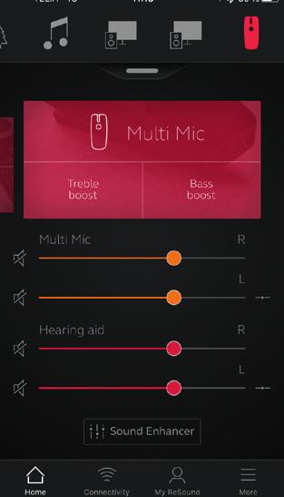 Independent streamer volume control To adjust volume for right and left sides of the streamer device independently, tap the split icon to the right of the orange slider.