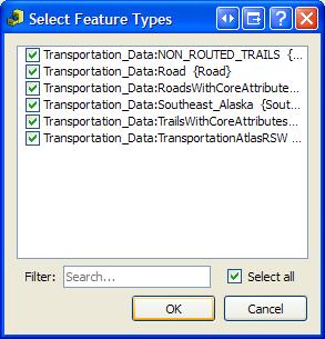 9. Either select the individual datasets you with to connect to or select them all and click OK 10.