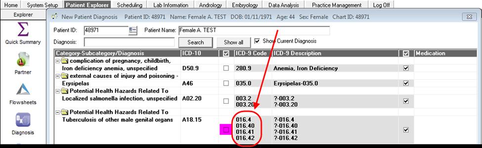 Multiple ICD-9 codes have been consolidated to one ICD-10 code. In the example below, you ll see multiple ICD-9 codes grouped together in one row (016.4, 016.40, 016.41, and 016.42).
