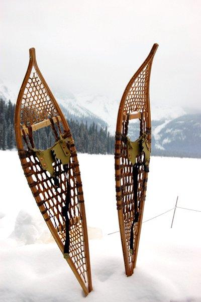 Snowshoes have been around for 6000 years and were one of the earliest forms of transportation. They are as easy to put on as shoes.