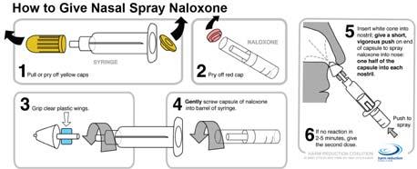4 mg / ml 4) Give Naloxone: Intra Give Naloxone Intramuscularly (auto-injector) 4) Give Give Naloxone Intranasally Automated